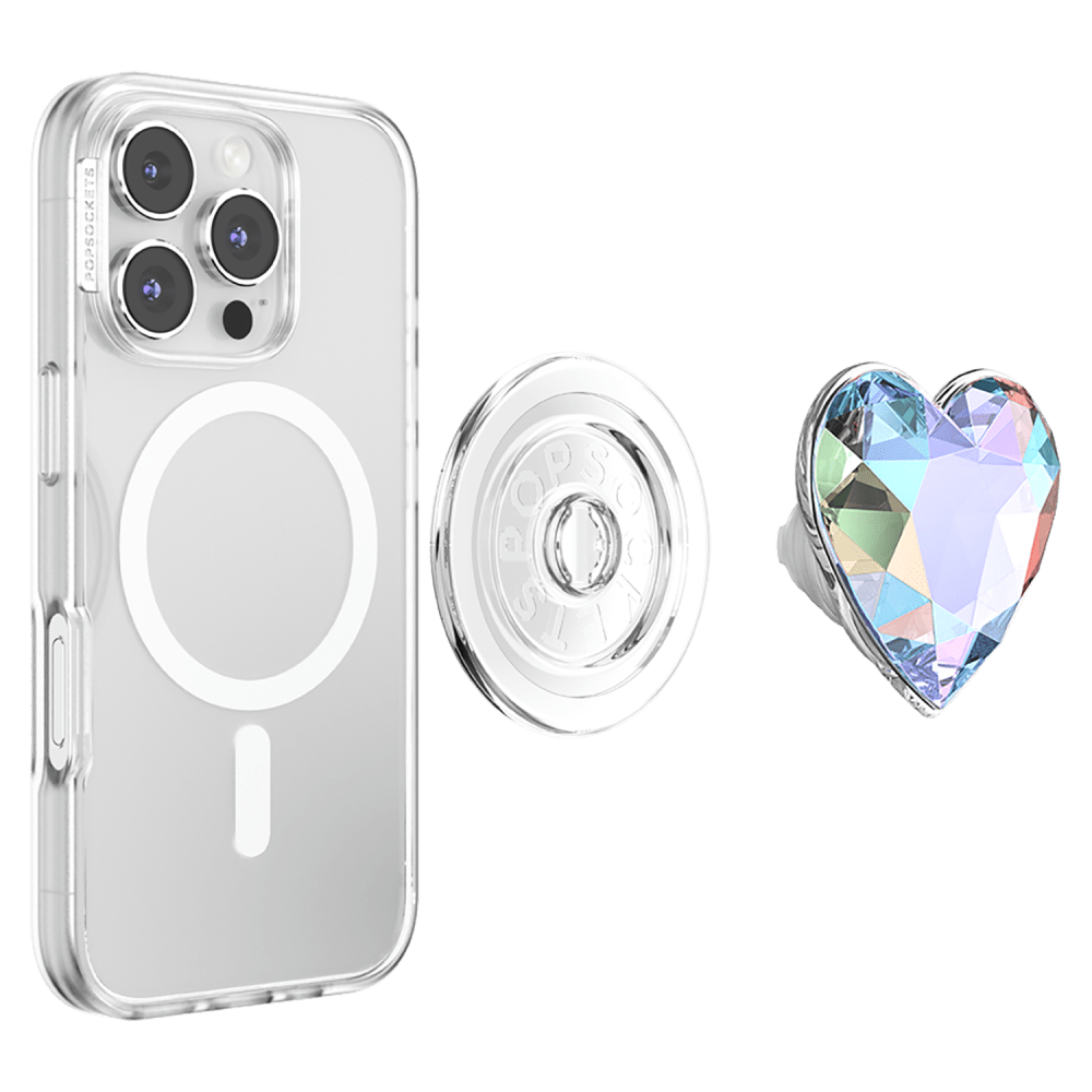 Wholesale cell phone accessory Popsockets - PopGrip MagSafe Circle - Iridescent Dichroic Heart