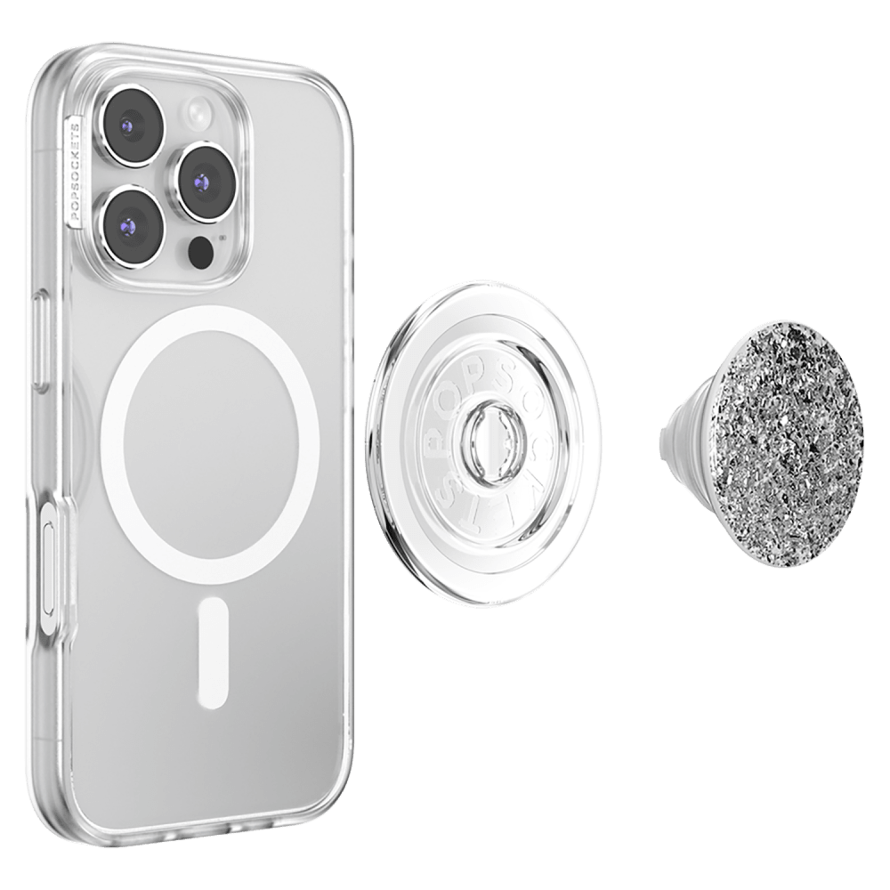 Wholesale cell phone accessory Popsockets - PopGrip MagSafe Circle - Confetti Foil Silver