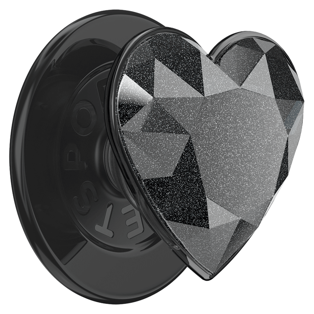 Wholesale cell phone accessory PopSockets - PopGrip MagSafe Circle - Crystal Heart Black Glitter