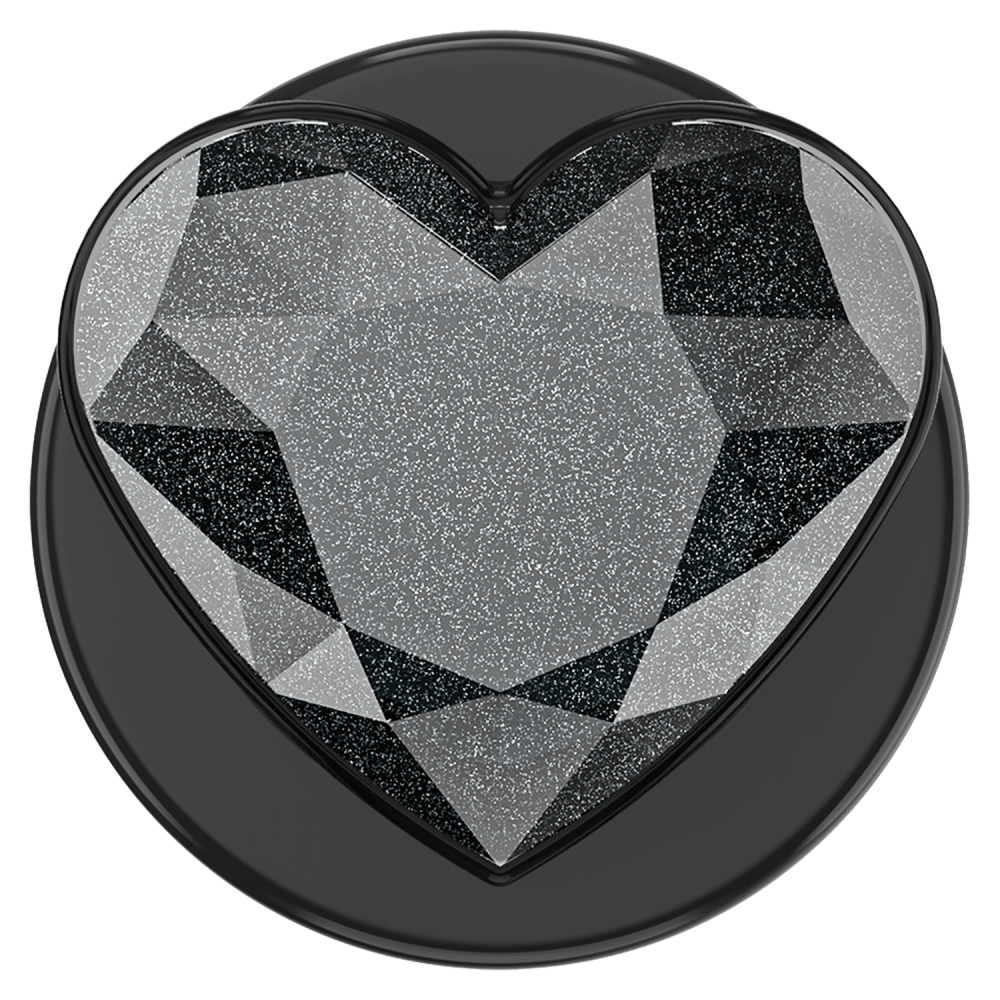Wholesale cell phone accessory PopSockets - PopGrip MagSafe Circle - Crystal Heart Black Glitter