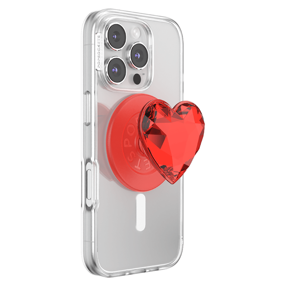Wholesale cell phone accessory PopSockets - PopGrip MagSafe Circle - Crystal Heart Rosso