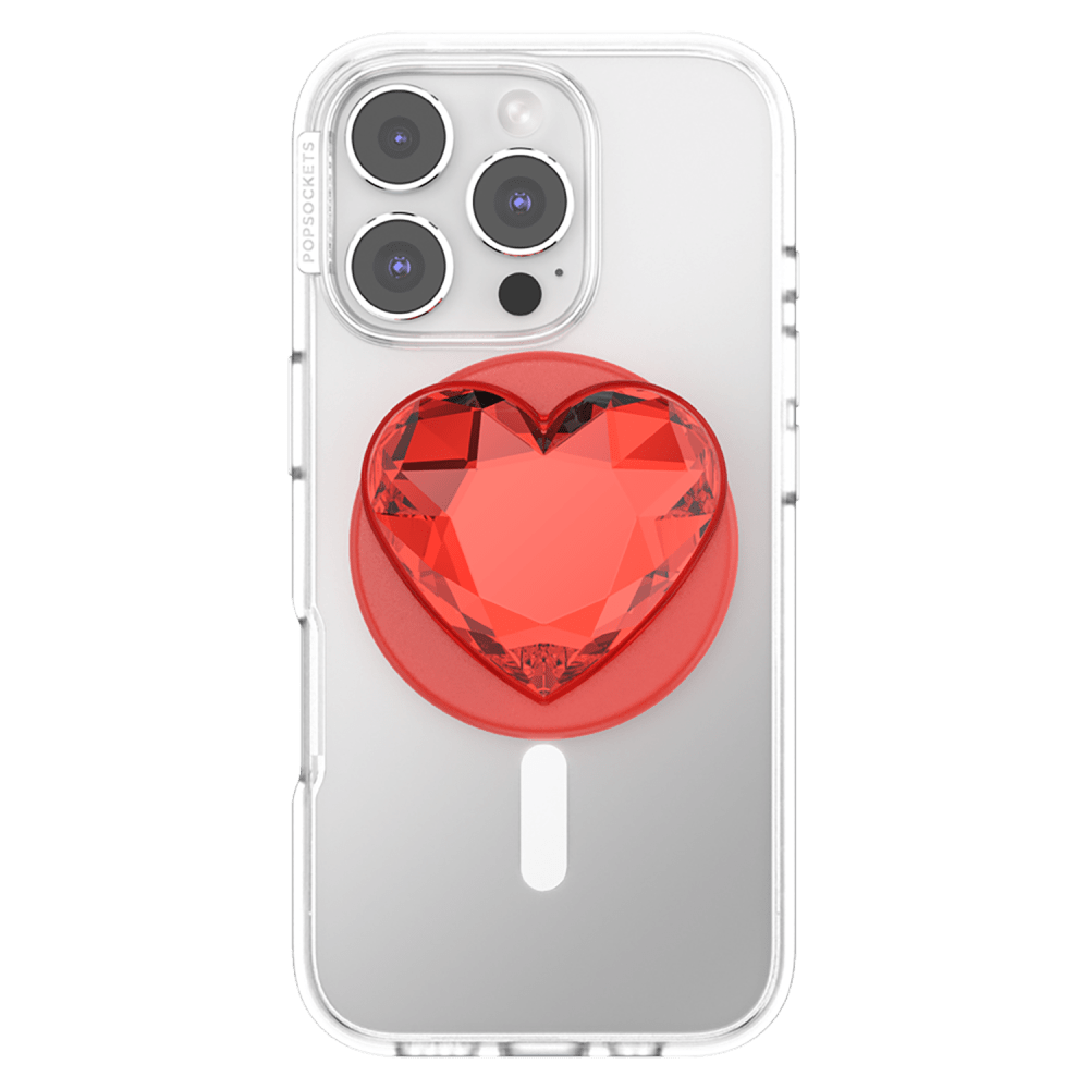 Wholesale cell phone accessory PopSockets - PopGrip MagSafe Circle - Crystal Heart Rosso