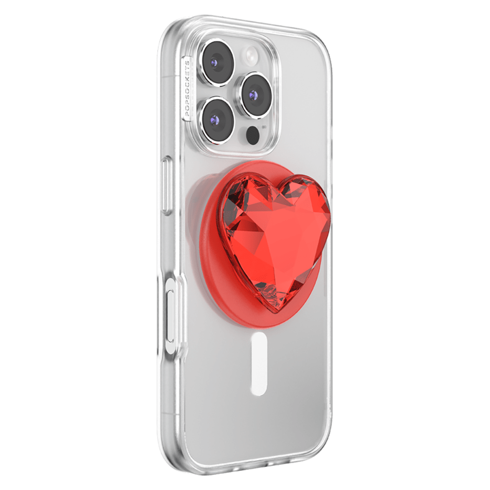 Wholesale cell phone accessory PopSockets - PopGrip MagSafe Circle - Crystal Heart Rosso