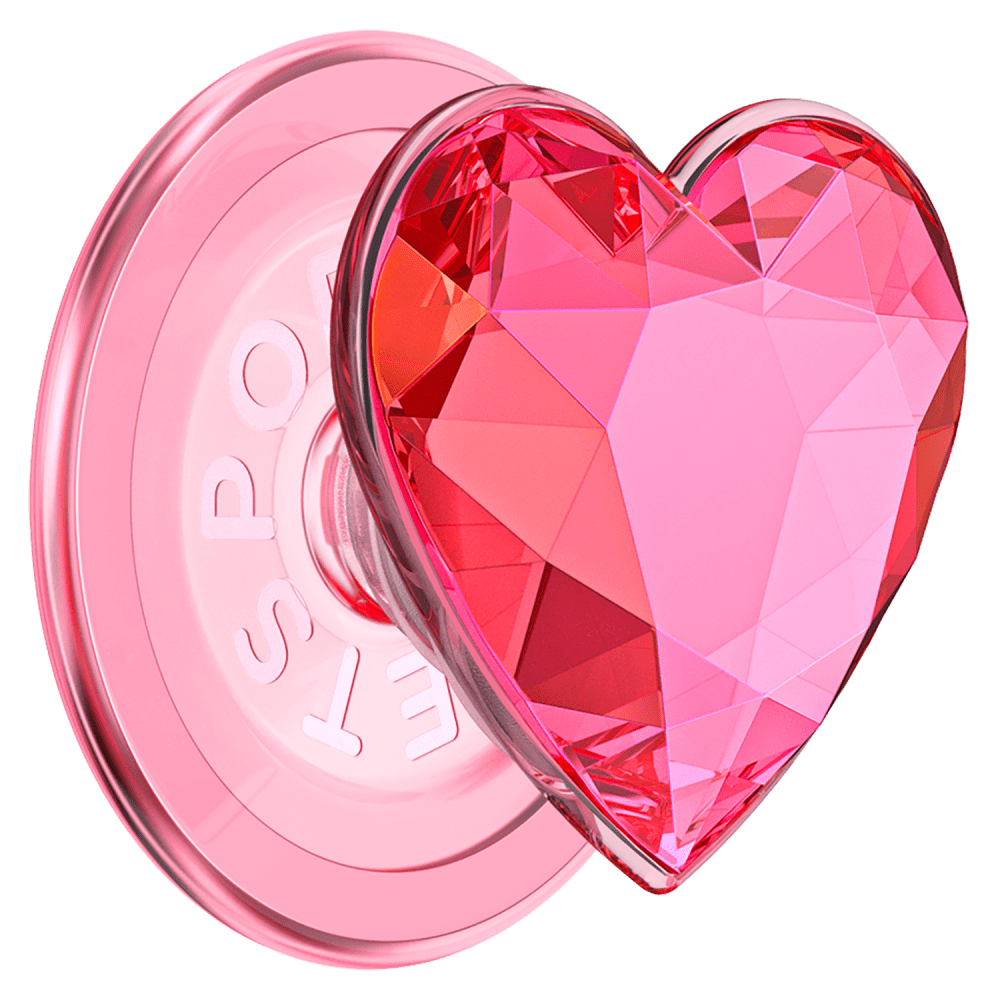 Wholesale cell phone accessory PopSockets - PopGrip MagSafe Circle - Crystal Heart Neon Pink
