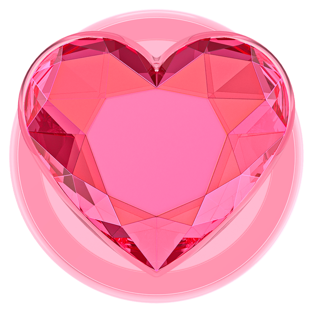 Wholesale cell phone accessory PopSockets - PopGrip MagSafe Circle - Crystal Heart Neon Pink