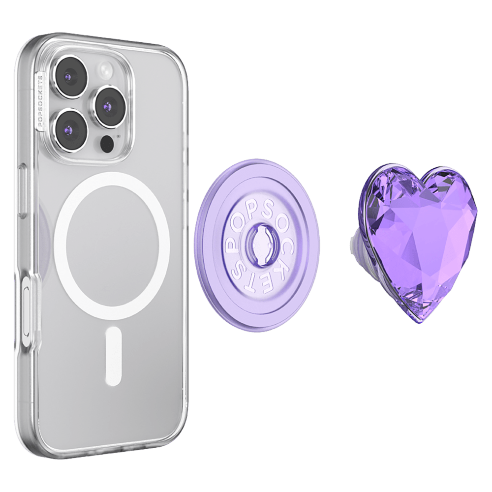 Wholesale cell phone accessory PopSockets - PopGrip MagSafe Circle - Crystal Heart Lavender