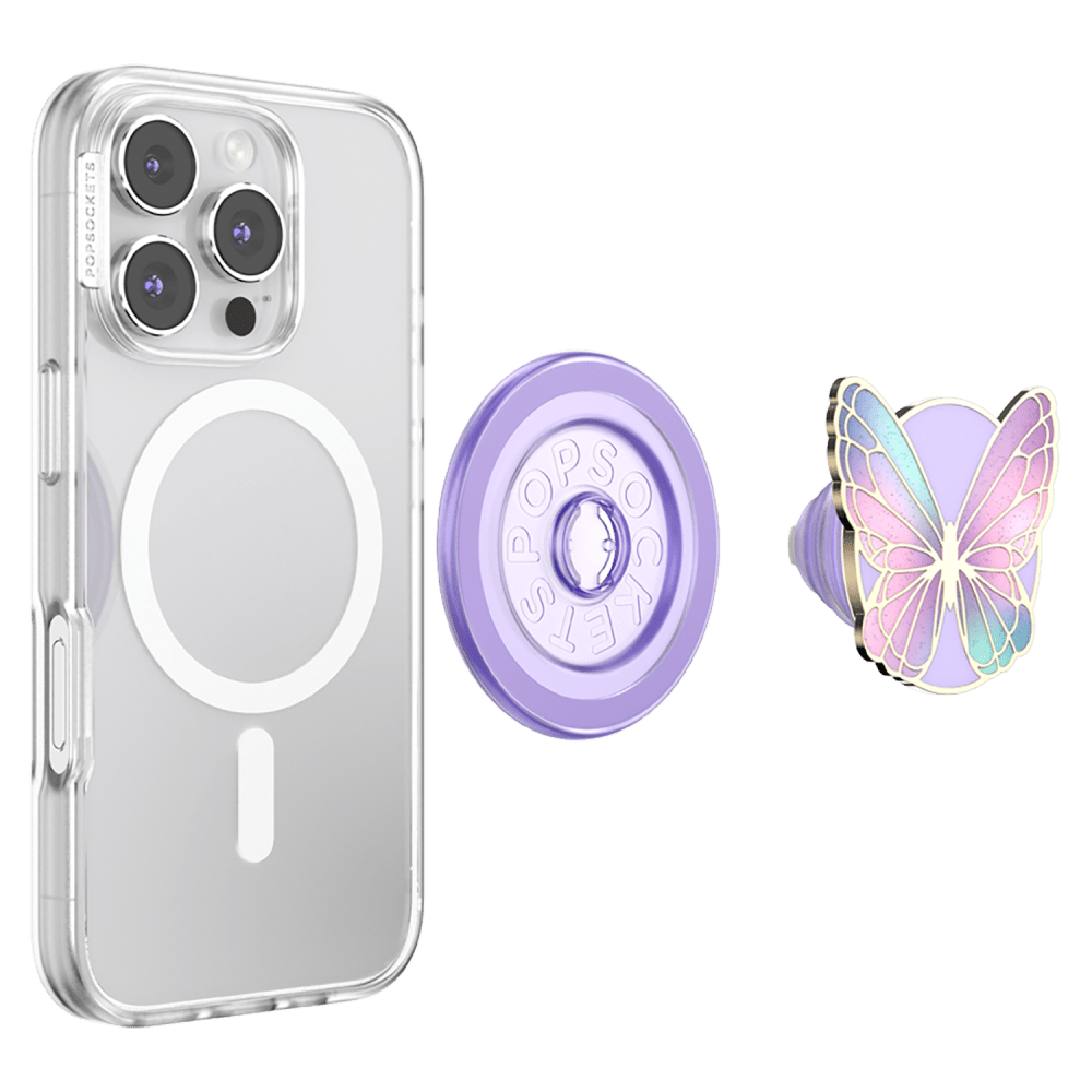 Wholesale cell phone accessory PopSockets - PopGrip MagSafe Circle - Enamel Butterfly Prism