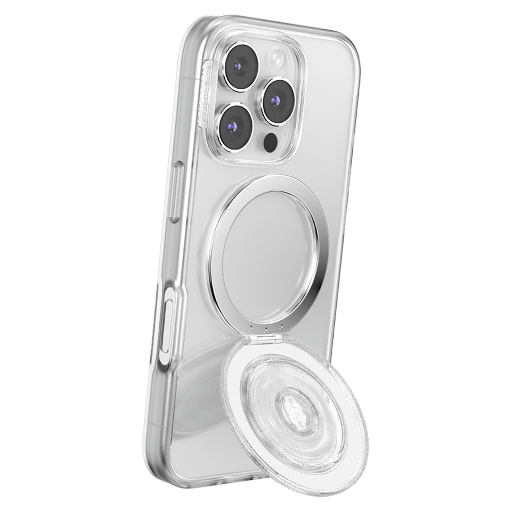 Wholesale cell phone accessory PopSockets - PopGrip KickOut MagSafe Circle - Clear Glitter