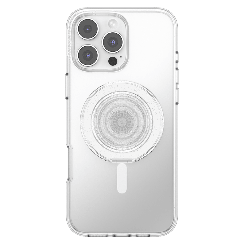 Wholesale cell phone accessory PopSockets - PopGrip KickOut MagSafe Circle - Clear Glitter