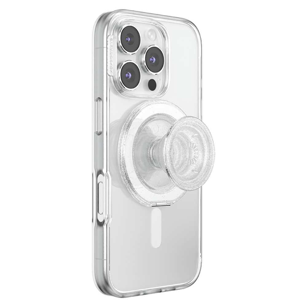 Wholesale cell phone accessory PopSockets - PopGrip KickOut MagSafe Circle - Clear Glitter