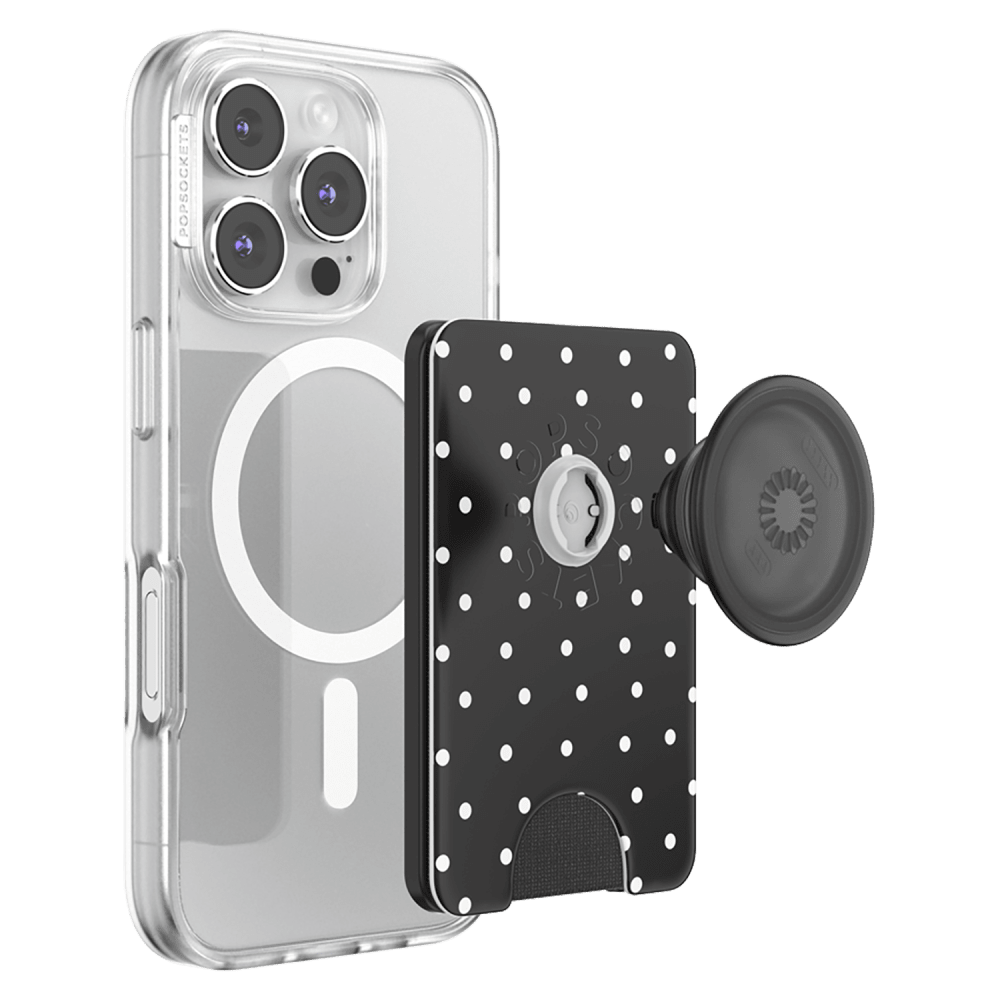 Wholesale cell phone accessory PopSockets - MagSafe PopWallet Plus - Licorice Dot