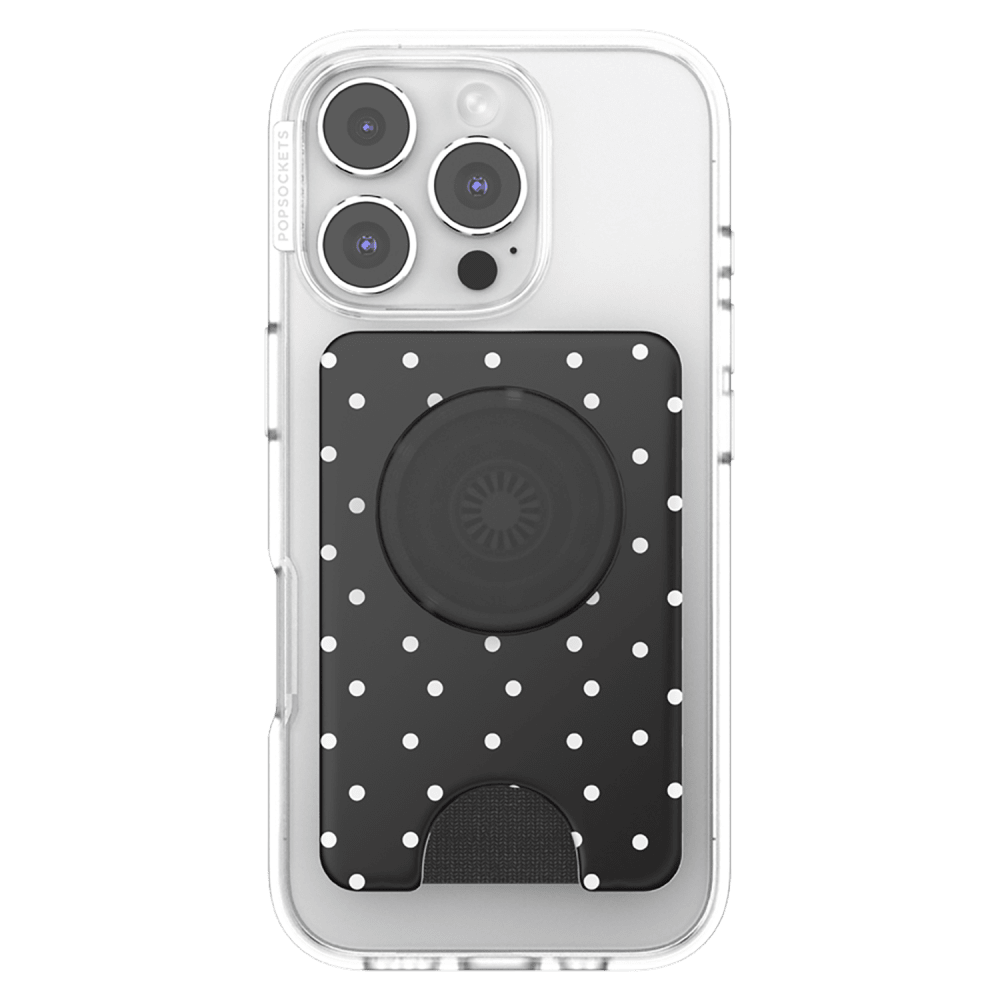 Wholesale cell phone accessory PopSockets - MagSafe PopWallet Plus - Licorice Dot
