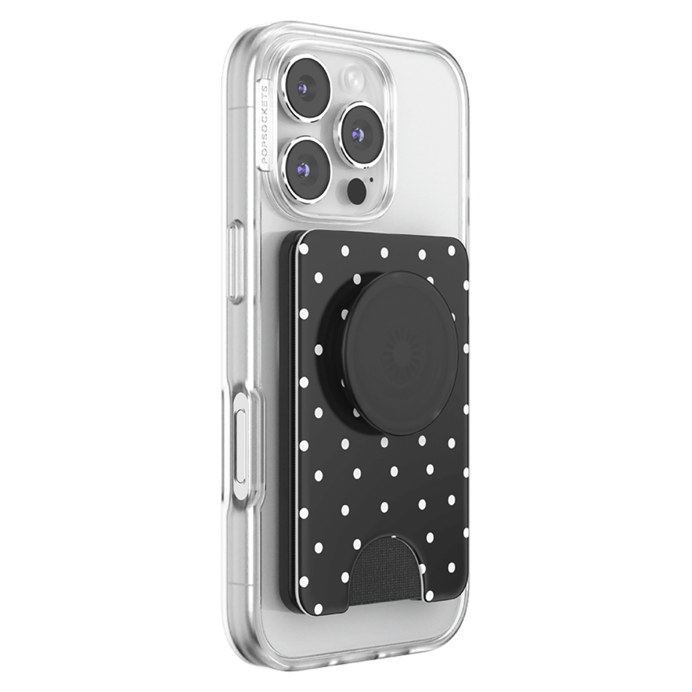 Wholesale cell phone accessory PopSockets - MagSafe PopWallet Plus - Licorice Dot