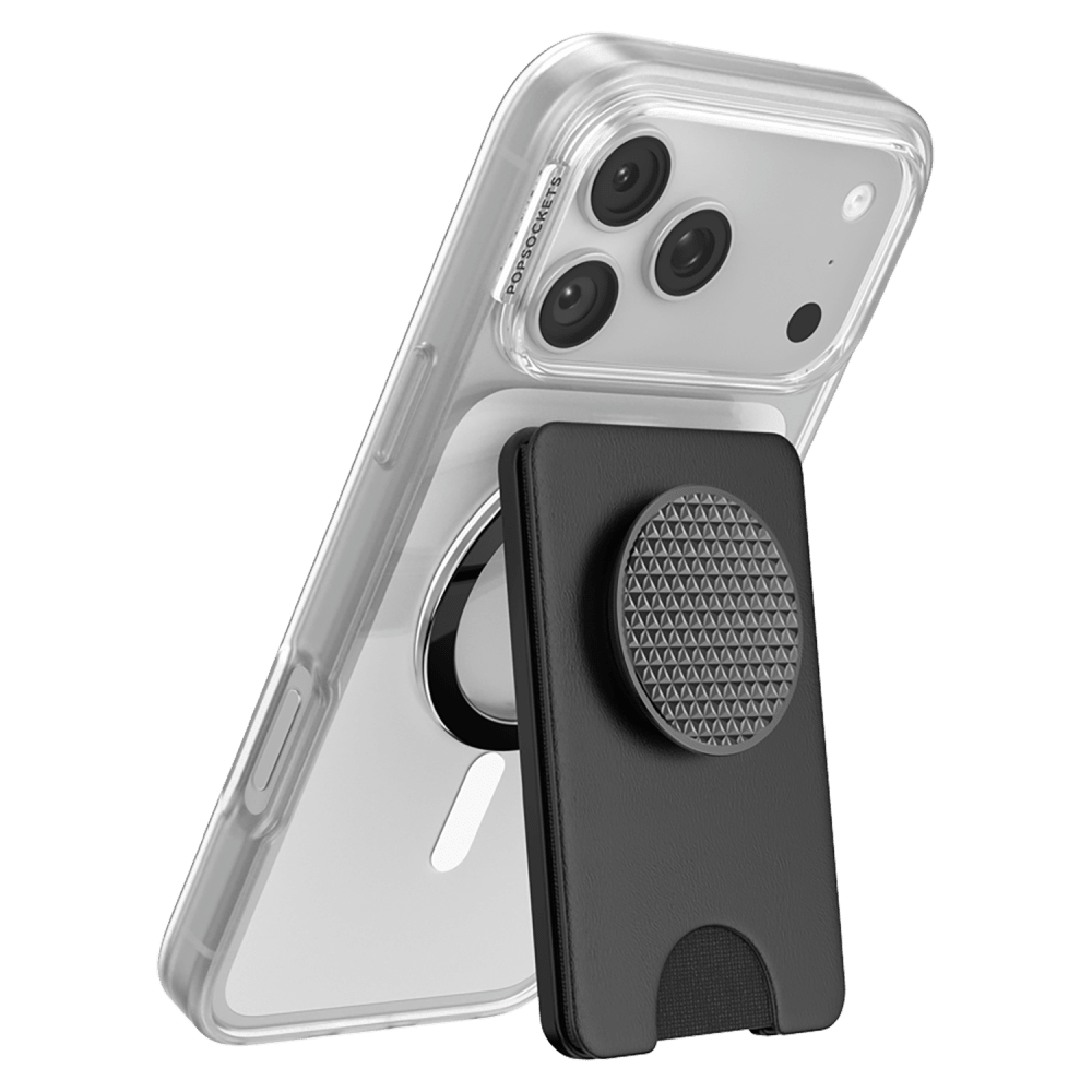 Wholesale cell phone accessory Popsockets - Kick-Out PopWallet Plus - Knurl Black