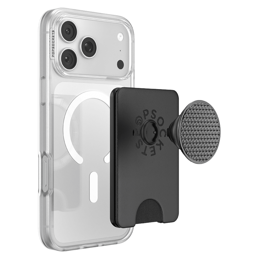 Wholesale cell phone accessory Popsockets - Kick-Out PopWallet Plus - Knurl Black