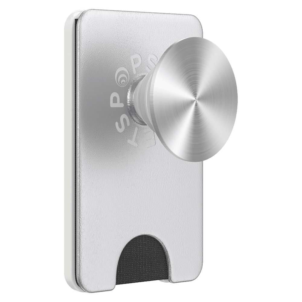 Wholesale cell phone accessory Popsockets - Kick-Out PopWallet Plus - Silver Radial