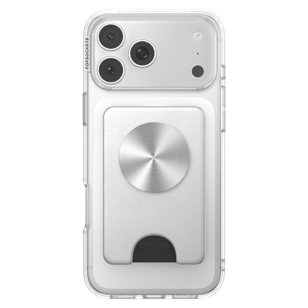 Wholesale cell phone accessory Popsockets - Kick-Out PopWallet Plus - Silver Radial