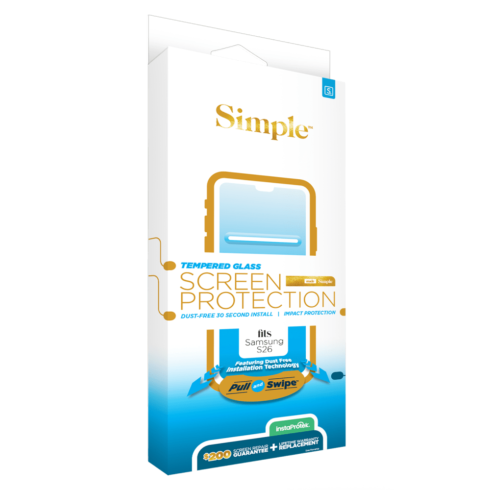 Wholesale cell phone accessory Simple - $200 Guided Tempered Glass Screen Protector for Samsung