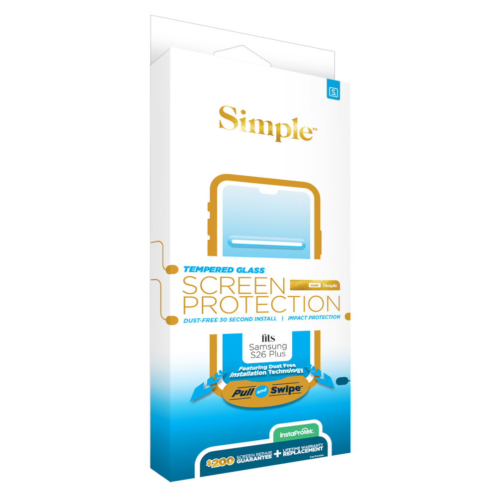 Wholesale cell phone accessory Simple - $200 Guided Tempered Glass Screen Protector for Samsung