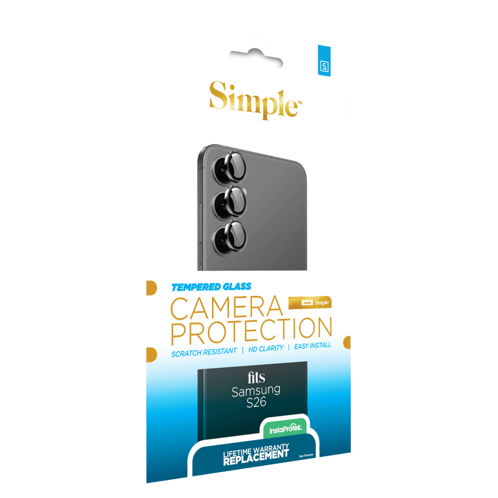 Wholesale cell phone accessory Simple - Guided Camera Lens Protector (Individual) for Samsung