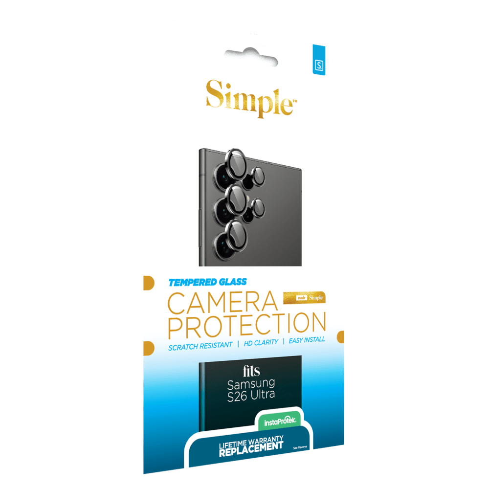 Wholesale cell phone accessory Simple - Guided Camera Lens Protector for Samsung Galaxy S26