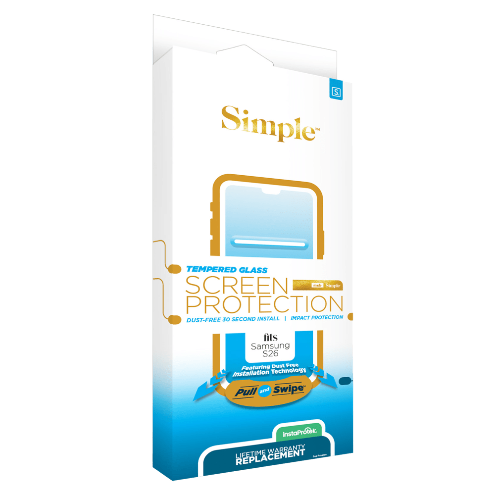 Wholesale cell phone accessory Simple - Guided Tempered Glass Screen Protector for Samsung