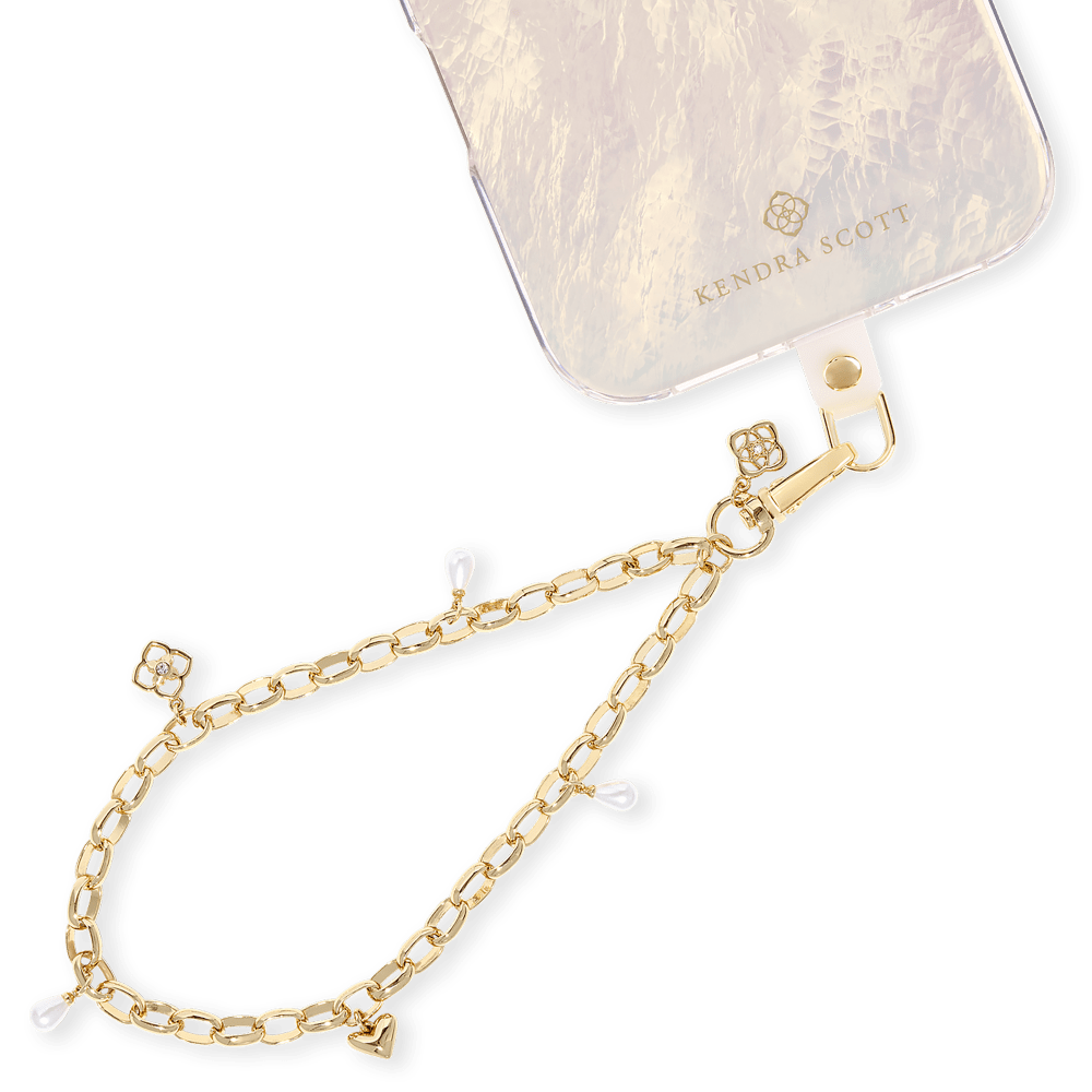 Wholesale cell phone accessory Kendra Scott - Anchor Card Phone Wristlet - Gold Charm