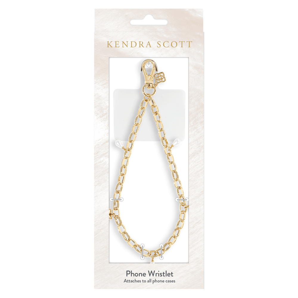 Wholesale cell phone accessory Kendra Scott - Anchor Card Phone Wristlet - Gold Charm