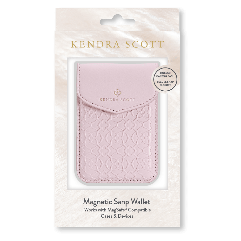 Wholesale cell phone accessory Kendra Scott - Magnetic MagSafe Snap Wallet - Pink