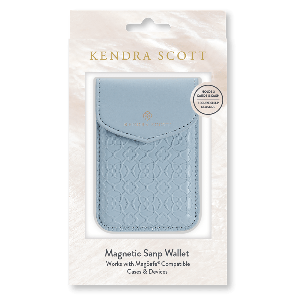Wholesale cell phone accessory Kendra Scott - Magnetic MagSafe Snap Wallet - Blue