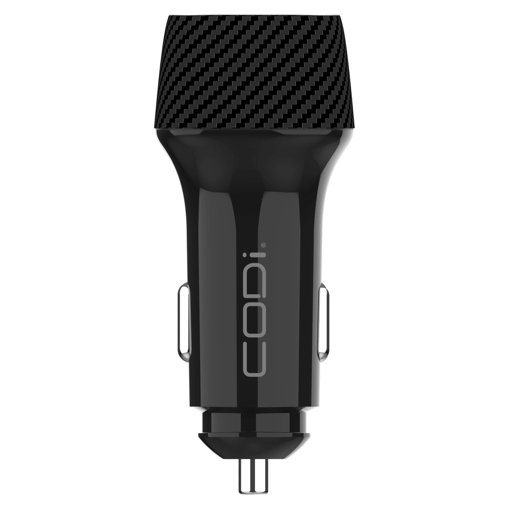 Wholesale cell phone accessory CODi - 20W USB A and USB C Dual Port Car Charger - Black