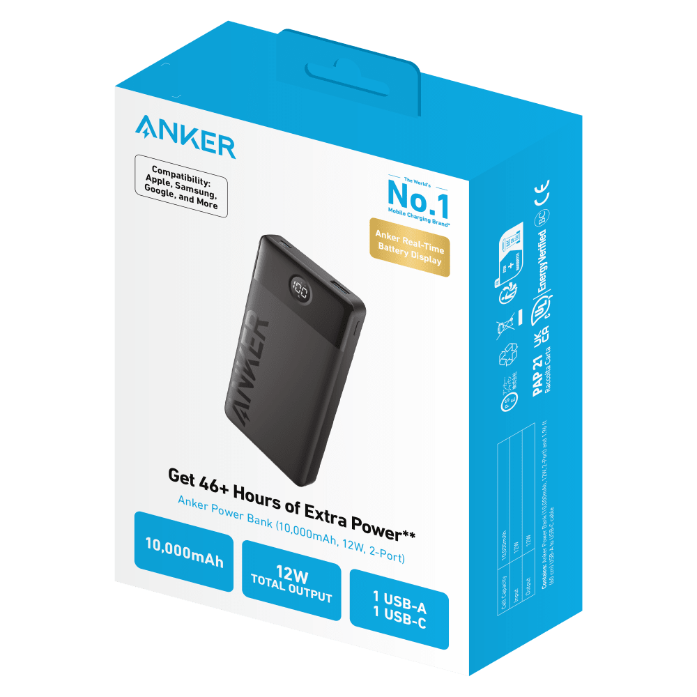 Wholesale cell phone accessory Anker - PowerCore 324 Power Bank 10,000 mAh - Black