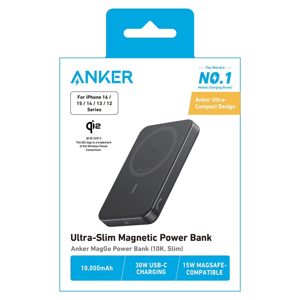 Wholesale cell phone accessory Anker - MagGo Magnetic Wireless Power Bank 10,000 mAh - Black