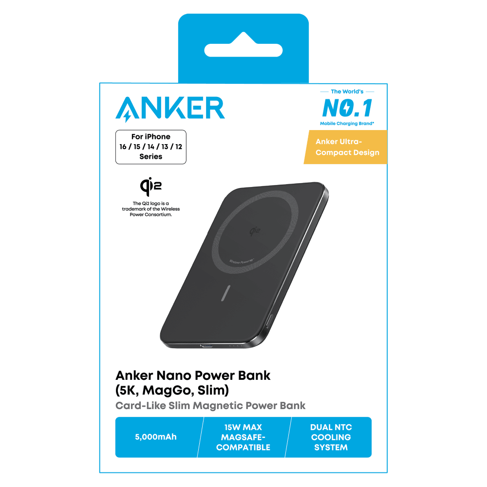 Wholesale cell phone accessory Anker - Nano Slim Power Bank 5,000 mAh - Black