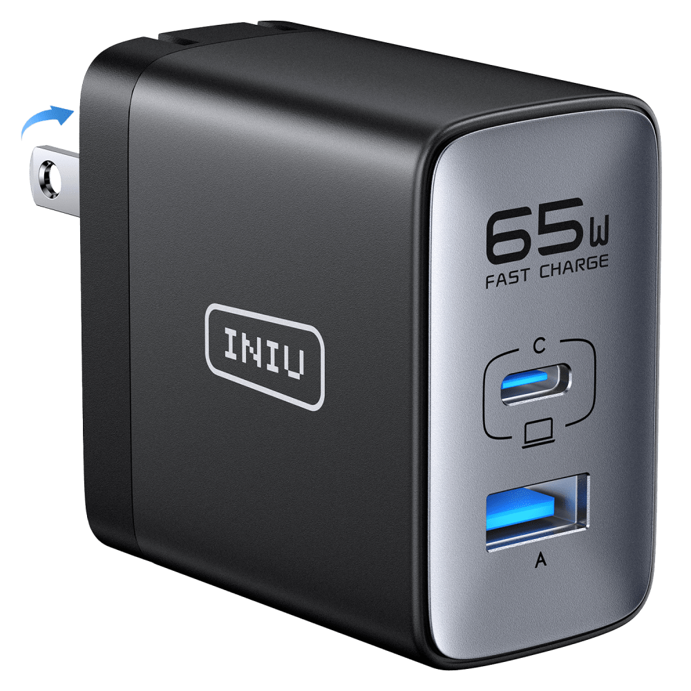 Wholesale cell phone accessory INIU - Leopard Wall Charger 65W - Black