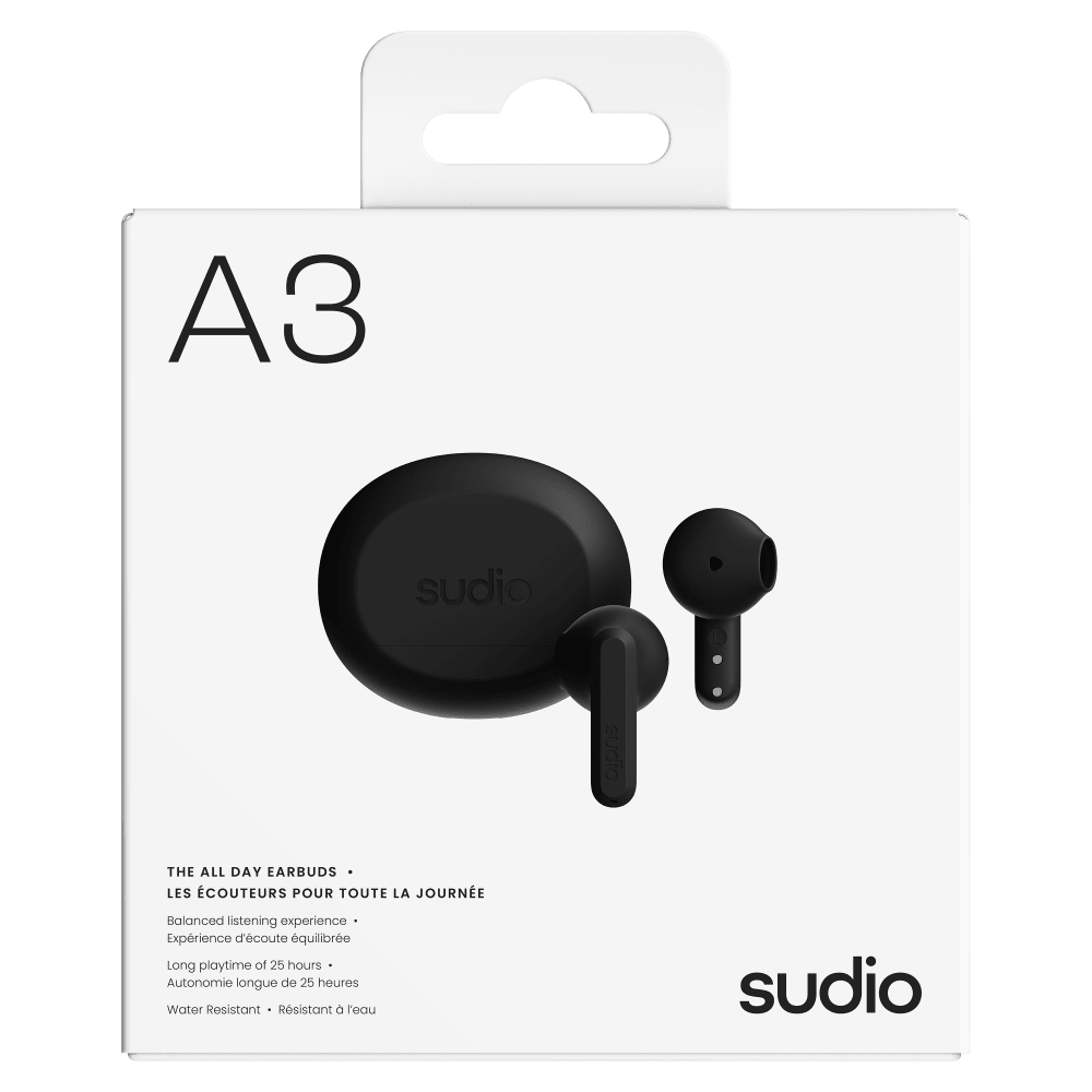 Wholesale cell phone accessory Sudio - A3 True Wireless Earbuds - Black