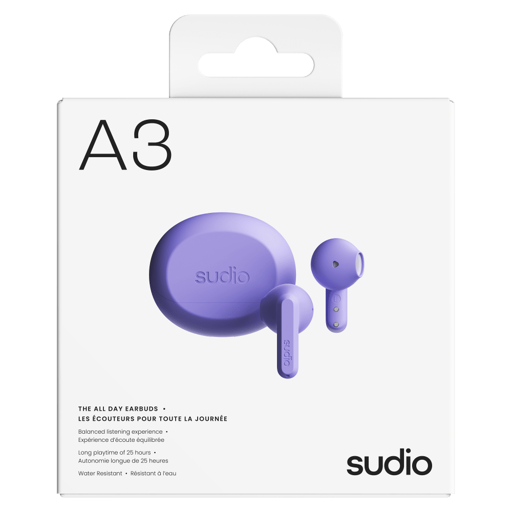 Wholesale cell phone accessory Sudio - A3 True Wireless Earbuds - Purple