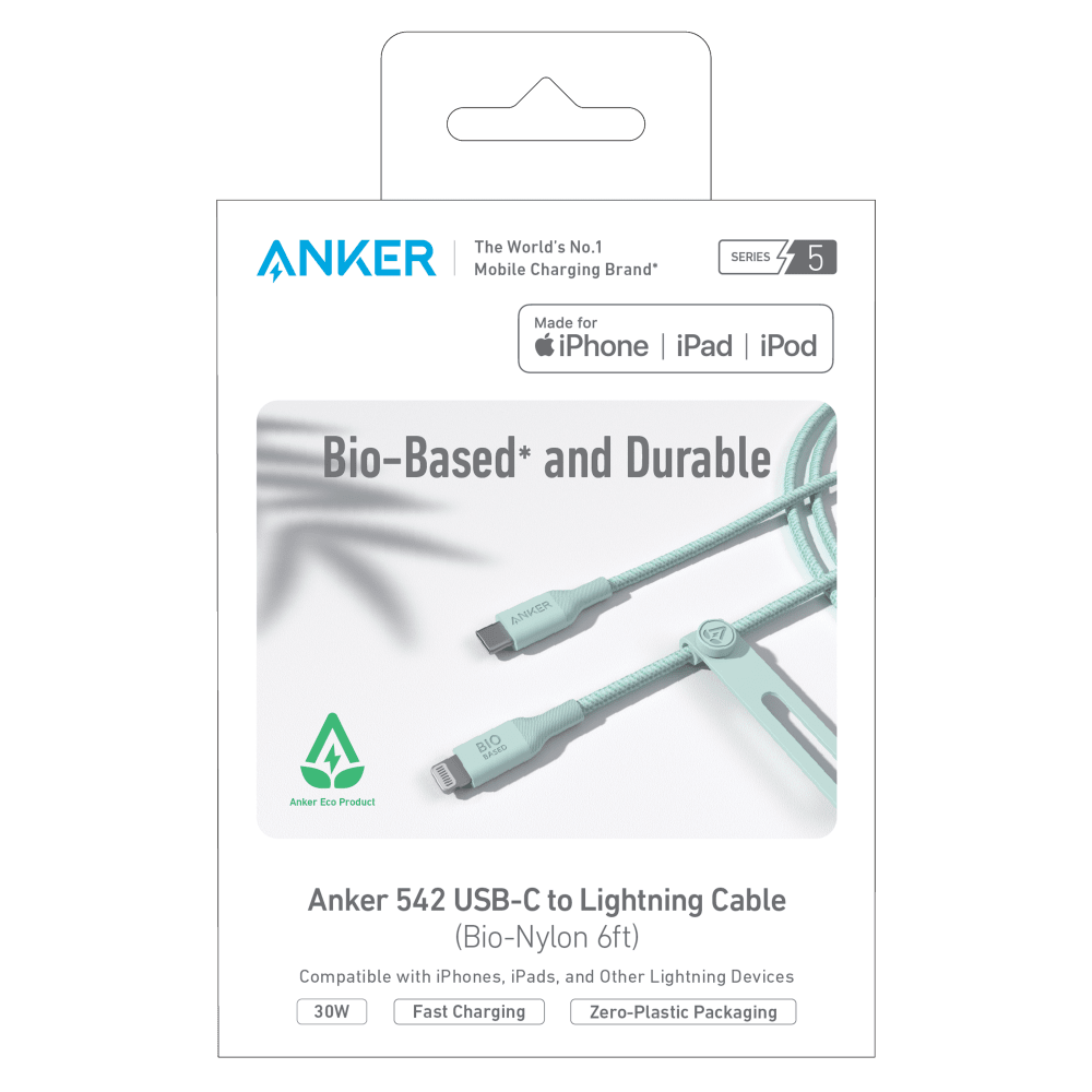 Wholesale cell phone accessory Anker - 542 USB C to Apple Lightning Cable 6ft - Green