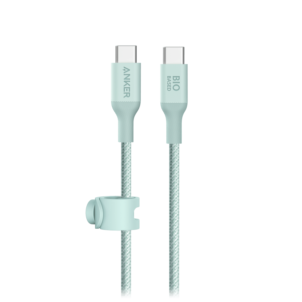 Wholesale cell phone accessory Anker - Bio Braided USB C to USB C Cable 10ft - Green