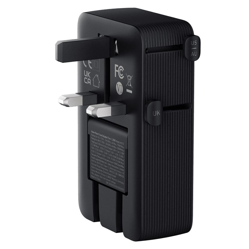 Wholesale cell phone accessory Anker - Nano 5 in 1 Travel Adapter 20W - Black