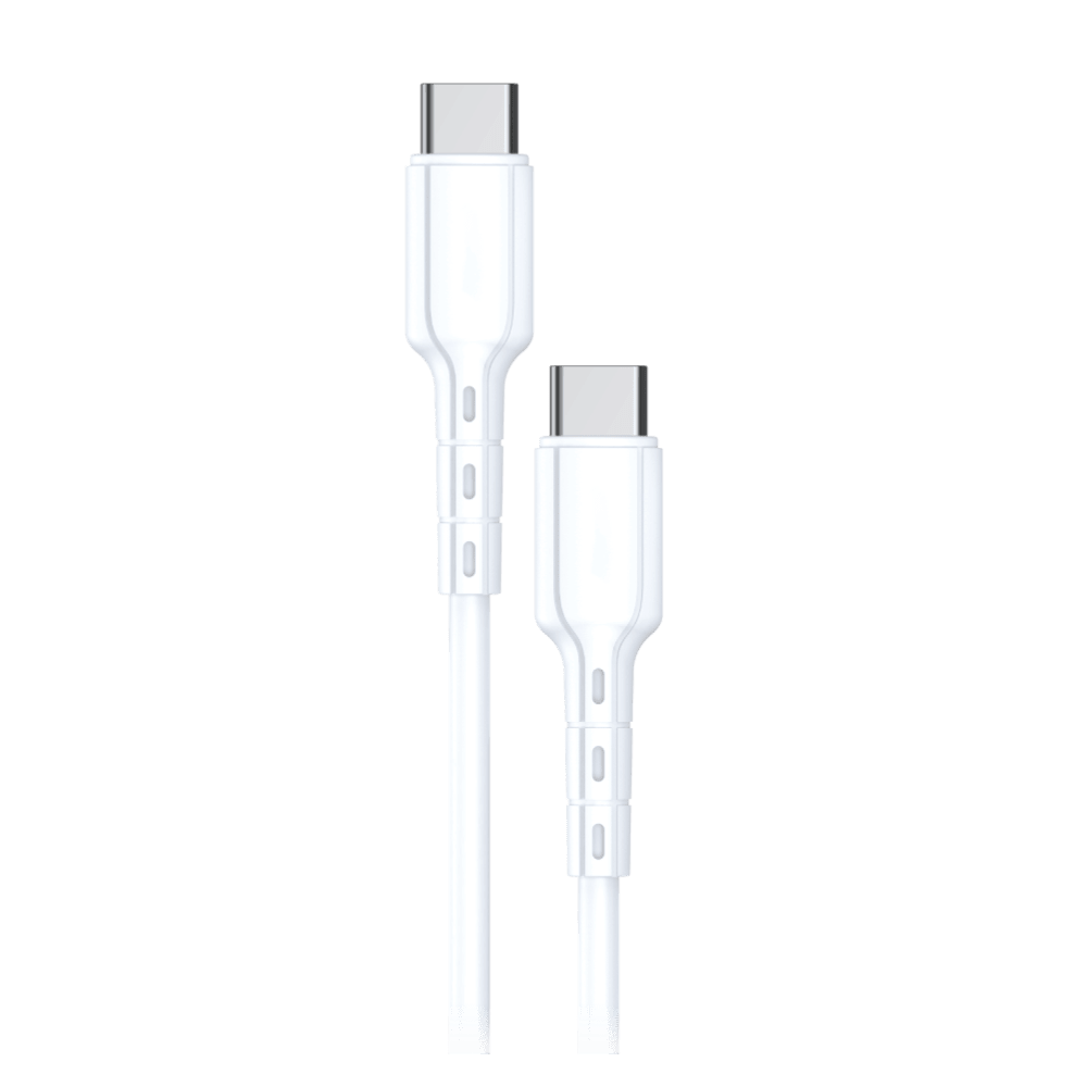 Wholesale cell phone accessory AMPD - Type C to Type C USB Cable 3ft - White