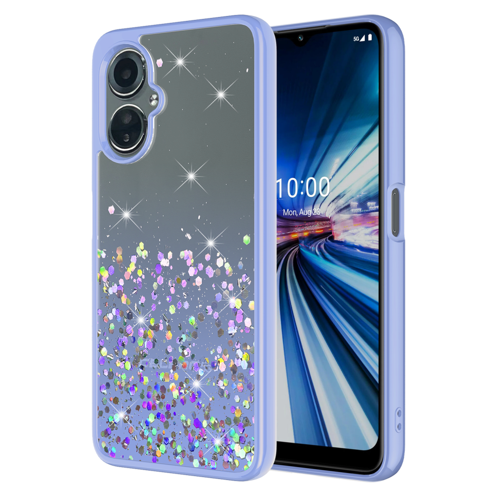 Wholesale cell phone accessory AMPD - TPU   /   Acrylic Glitter Case for Celero5G SC - Purple