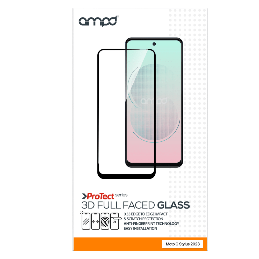 Wholesale cell phone accessory AMPD - 3D Full Faced Impact Glass Screen Protector with Black