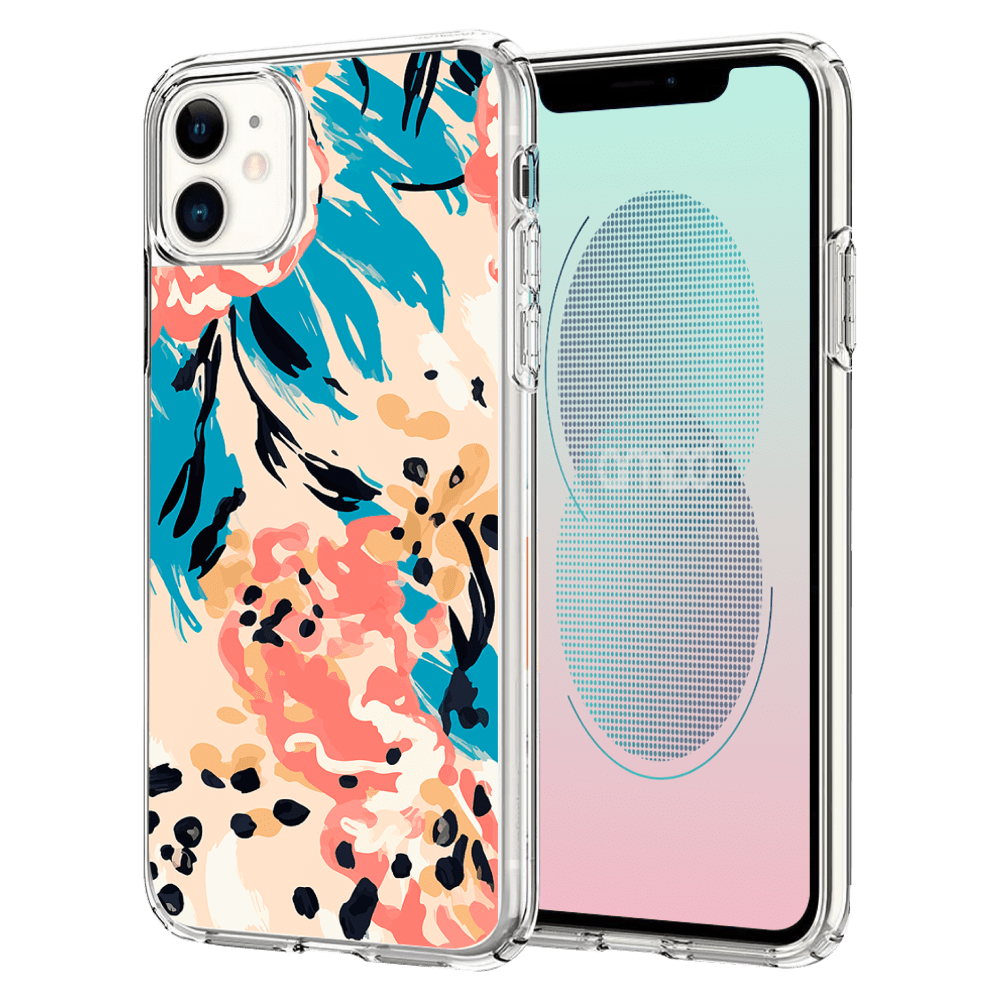 Wholesale cell phone accessory AMPD - TPU / Acrylic HD Print Case for Apple iPhone 11 - Floral