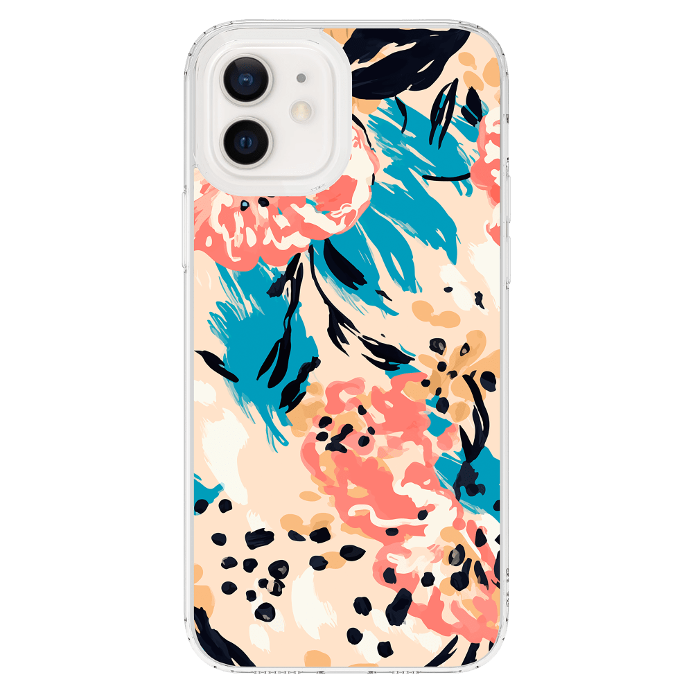 Wholesale cell phone accessory AMPD - TPU / Acrylic HD Print Case for Apple iPhone 12 - Floral