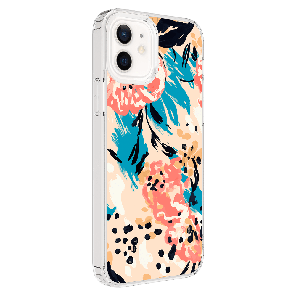 Wholesale cell phone accessory AMPD - TPU / Acrylic HD Print Case for Apple iPhone 12 - Floral