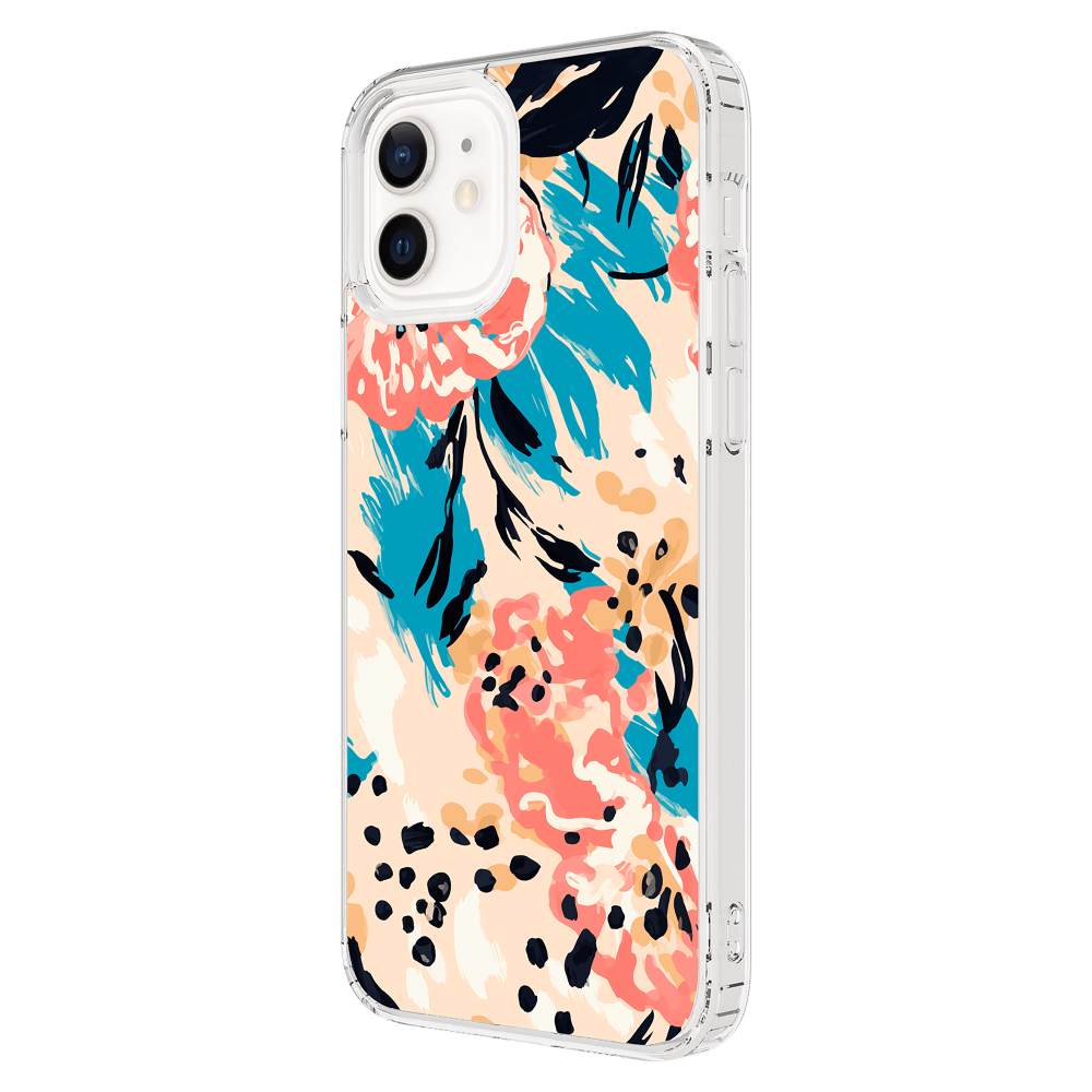 Wholesale cell phone accessory AMPD - TPU / Acrylic HD Print Case for Apple iPhone 12 - Floral