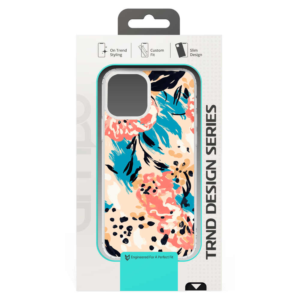 Wholesale cell phone accessory AMPD - TPU / Acrylic HD Print Case for Apple iPhone 12 - Floral