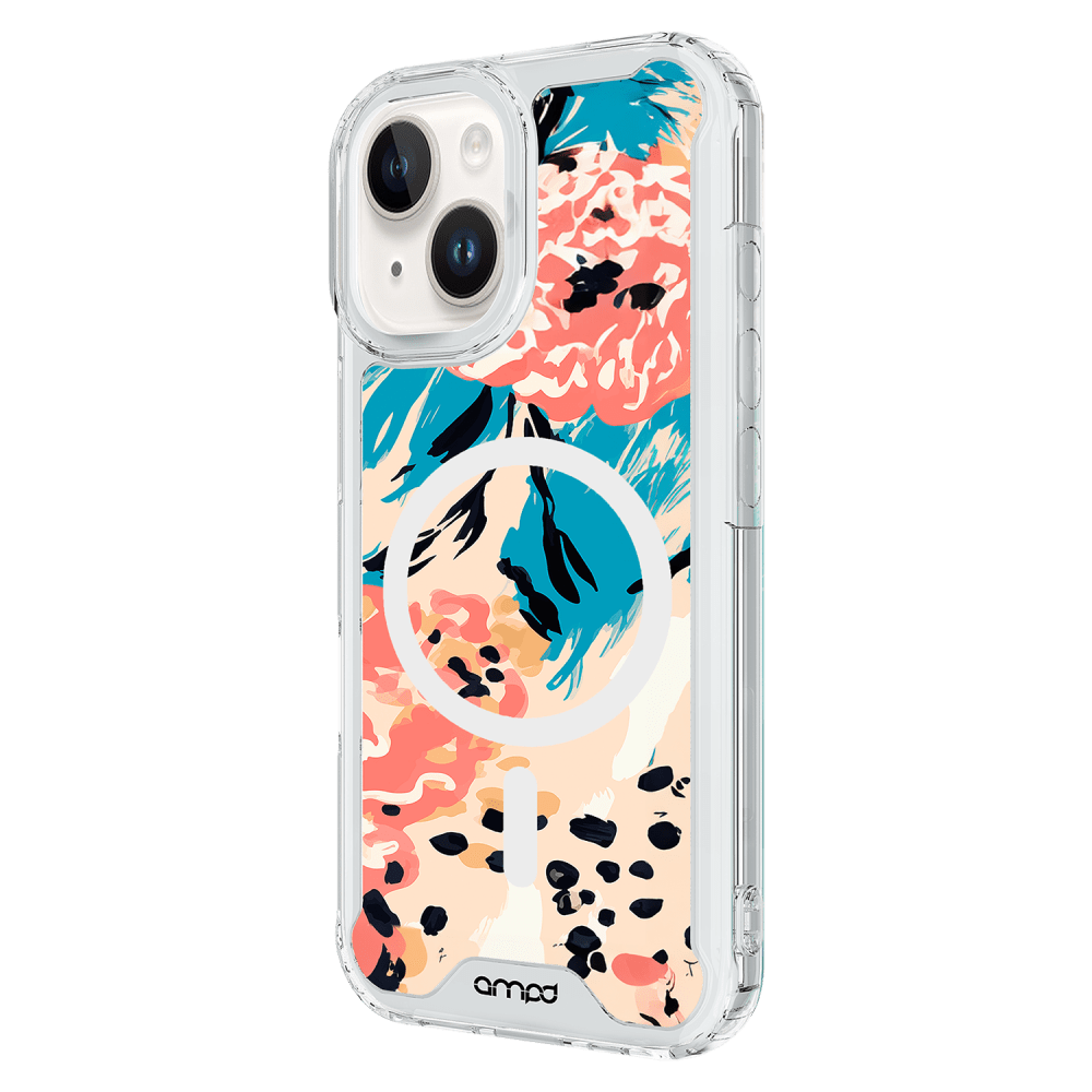 Wholesale cell phone accessory AMPD - HD Print MagSafe Case for Apple iPhone 13 - Blue Blossom