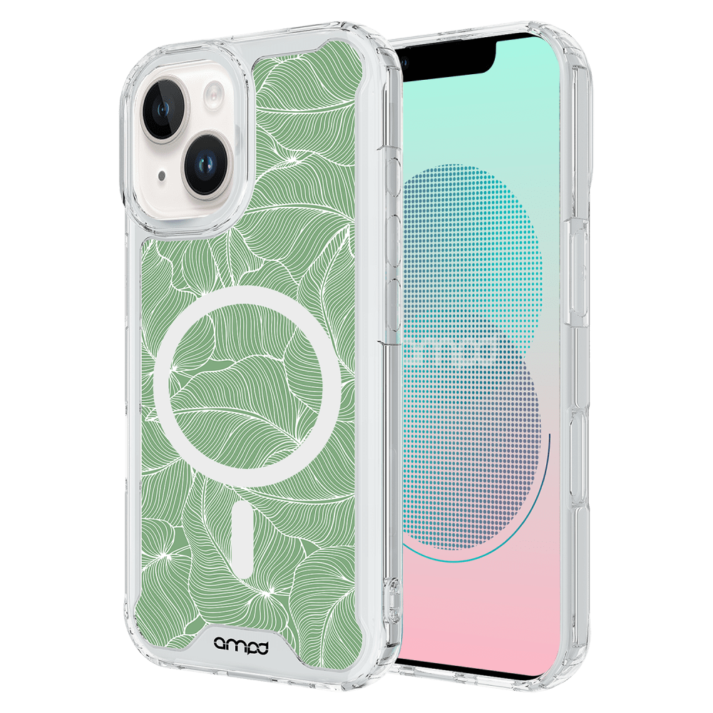 Wholesale cell phone accessory AMPD - HD Print MagSafe Case for Apple iPhone 13 - Palm
